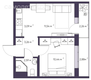 33,4 м², 1-комнатная квартира 5 261 000 ₽ - изображение 67