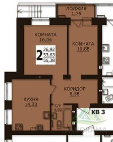 57,8 м², 2-комнатная квартира 10 971 316 ₽ - изображение 12