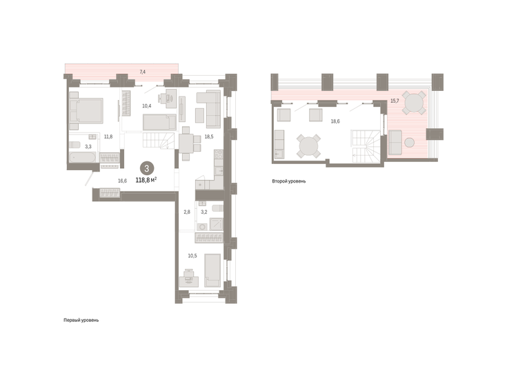 118,8 м², 3-комнатная квартира 37 630 000 ₽ - изображение 1