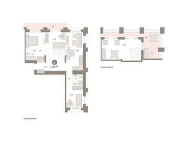 128,7 м², 3-комнатная квартира 38 100 000 ₽ - изображение 12