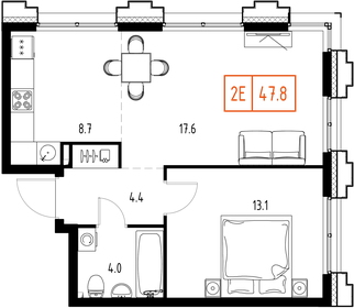 Квартира 47,8 м², 2-комнатная - изображение 2