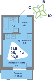 27,3 м², квартира-студия 2 839 200 ₽ - изображение 35