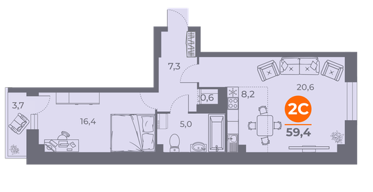 48,6 м², 3-комнатная квартира 4 200 000 ₽ - изображение 84