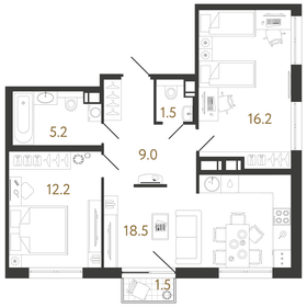 62,6 м², 2-комнатная квартира 17 182 856 ₽ - изображение 68