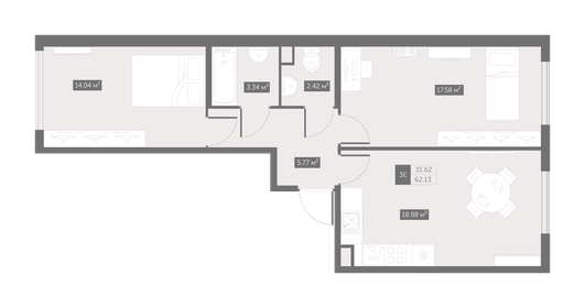 61,7 м², 2-комнатная квартира 8 458 109 ₽ - изображение 21