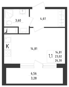 27,2 м², квартира-студия 4 515 200 ₽ - изображение 21