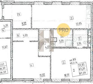 Квартира 87,3 м², 2-комнатная - изображение 1