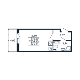 25 м², квартира-студия 7 000 000 ₽ - изображение 96