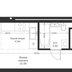 Квартира 30,5 м², студия - изображение 2