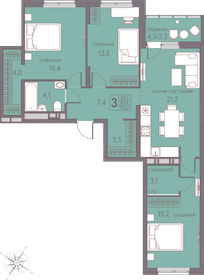 Квартира 90,2 м², 3-комнатная - изображение 1