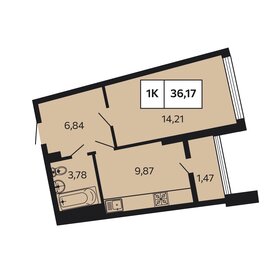 Квартира 36,2 м², 1-комнатная - изображение 1