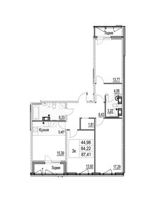 Квартира 87,4 м², 3-комнатная - изображение 1