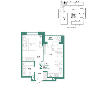 Квартира 37,9 м², 2-комнатная - изображение 1