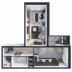 Квартира 45,4 м², 1-комнатная - изображение 2