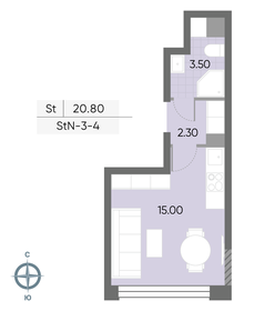 13,3 м², апартаменты-студия 4 522 000 ₽ - изображение 90