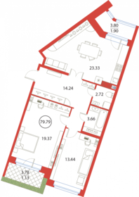 53,9 м², 2-комнатная квартира 25 000 000 ₽ - изображение 121