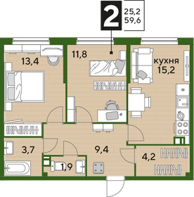 77 м², 3-комнатная квартира 5 800 000 ₽ - изображение 79