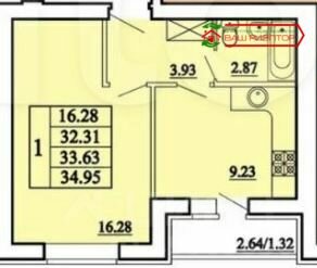 32,6 м², 1-комнатная квартира 2 800 000 ₽ - изображение 6