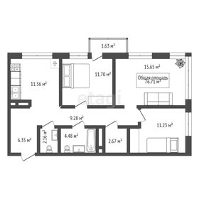 Квартира 77 м², 3-комнатная - изображение 1