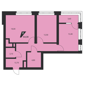 72 м², 2-комнатная квартира 9 550 000 ₽ - изображение 126