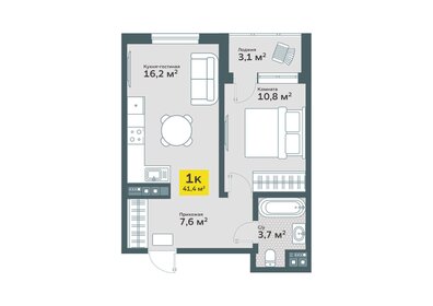 39,5 м², 1-комнатная квартира 4 380 000 ₽ - изображение 38