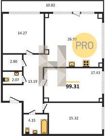 Квартира 99,3 м², 3-комнатная - изображение 1