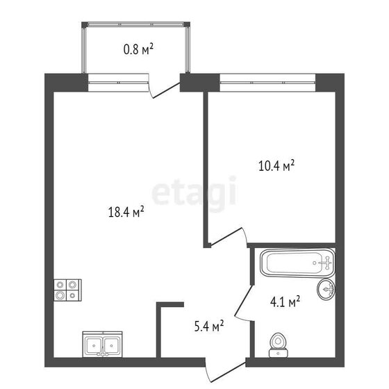 38,3 м², 1-комнатная квартира 12 250 000 ₽ - изображение 1