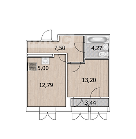 Квартира 44,4 м², 2-комнатная - изображение 1