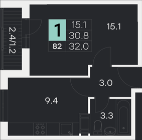 31,9 м², 1-комнатная квартира 4 453 240 ₽ - изображение 38