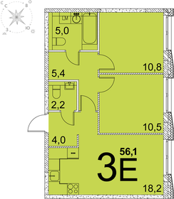 Квартира 56,1 м², 2-комнатная - изображение 1