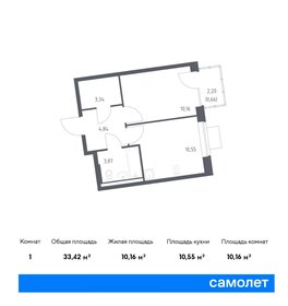 Квартира 33,4 м², 1-комнатная - изображение 1