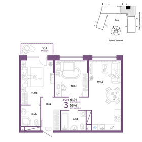 65 м², 3-комнатная квартира 3 550 000 ₽ - изображение 73