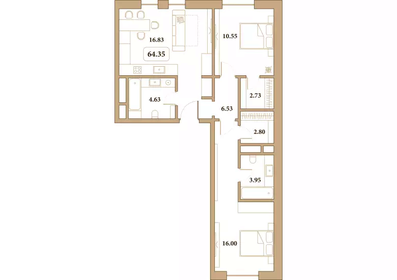 61,6 м², 2-комнатные апартаменты 21 991 200 ₽ - изображение 20