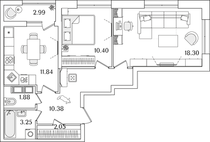 59,6 м², 2-комнатная квартира 16 060 671 ₽ - изображение 30
