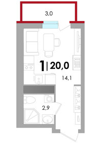 Квартира 20 м², студия - изображение 1