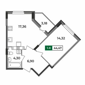 44,4 м², 1-комнатная квартира 4 115 328 ₽ - изображение 12
