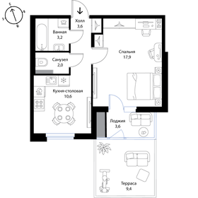 39,8 м², 1-комнатная квартира 6 300 000 ₽ - изображение 130