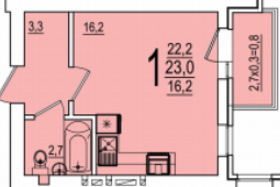 23 м², 1-комнатная квартира 3 453 900 ₽ - изображение 18