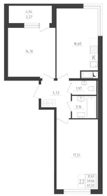 Квартира 61,3 м², 2-комнатная - изображение 1