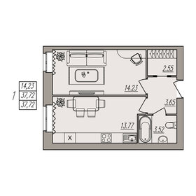35,4 м², 1-комнатная квартира 4 781 700 ₽ - изображение 23