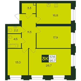 88,1 м², 3-комнатная квартира 8 950 000 ₽ - изображение 46