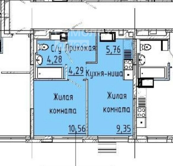 34,2 м², 1-комнатная квартира 8 500 000 ₽ - изображение 1