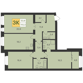 118,8 м², 3-комнатная квартира 14 850 000 ₽ - изображение 57