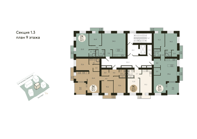 98,3 м², 2-комнатная квартира 11 402 800 ₽ - изображение 15