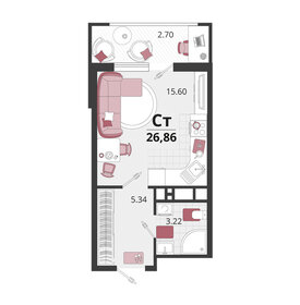 28,4 м², квартира-студия 3 900 000 ₽ - изображение 22