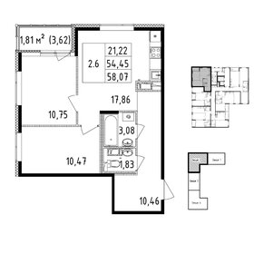 Квартира 58,1 м², 2-комнатная - изображение 1