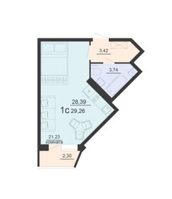 Квартира 29,1 м², студия - изображение 1