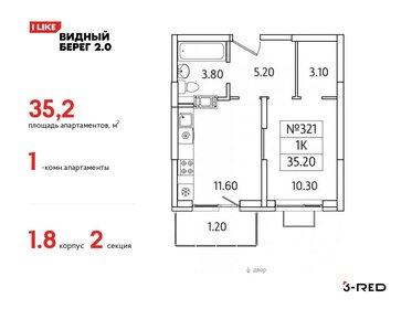 35 м², 1-комнатная квартира 5 800 000 ₽ - изображение 58