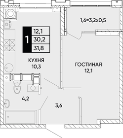 25 м², 1-комнатная квартира 1 500 000 ₽ - изображение 96