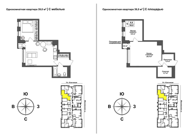 Квартира 38,3 м², 1-комнатная - изображение 1